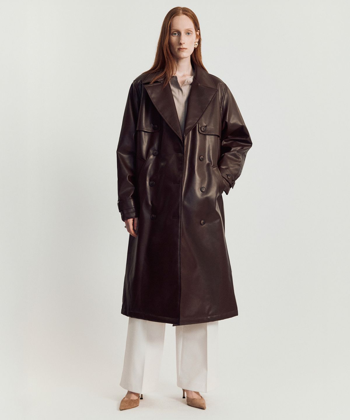 메이버유(MAYVERU) Fonda leather coat _ Brown