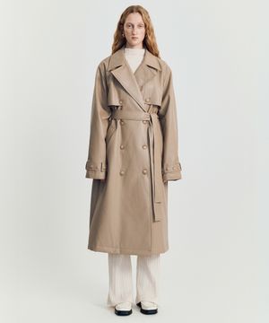 Fonda leather coat _ Beige