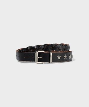 STAR STUDDED LEATHER BELT_BLACK_LC257BE06BK
