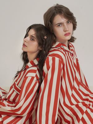 [2PACK] (uni) 레드윌리 긴팔 카라 잠옷 세트