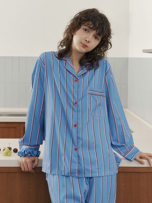 (uni) 블루조니 긴팔 카라 잠옷 세트