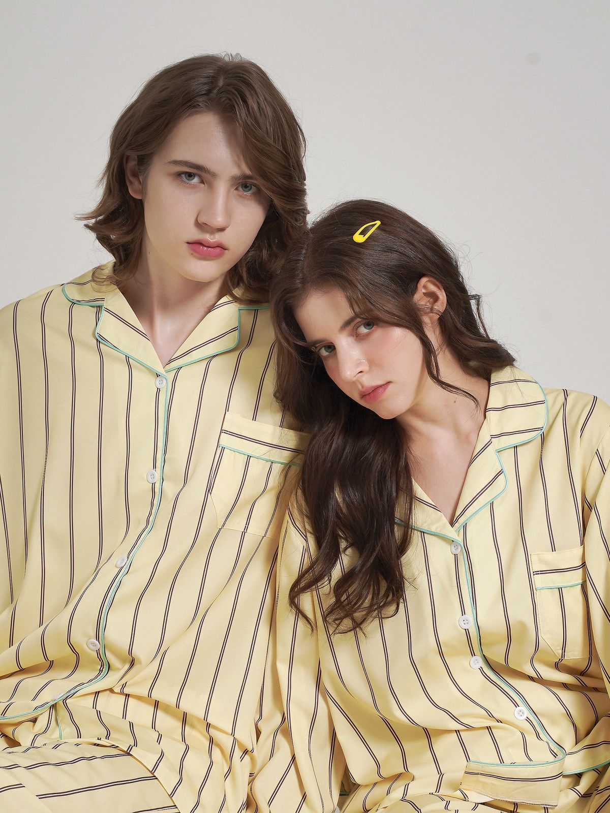 오드:뮤(ODE:MUE) [2PACK] (uni) 옐로디아 긴팔 카라 잠옷 세트