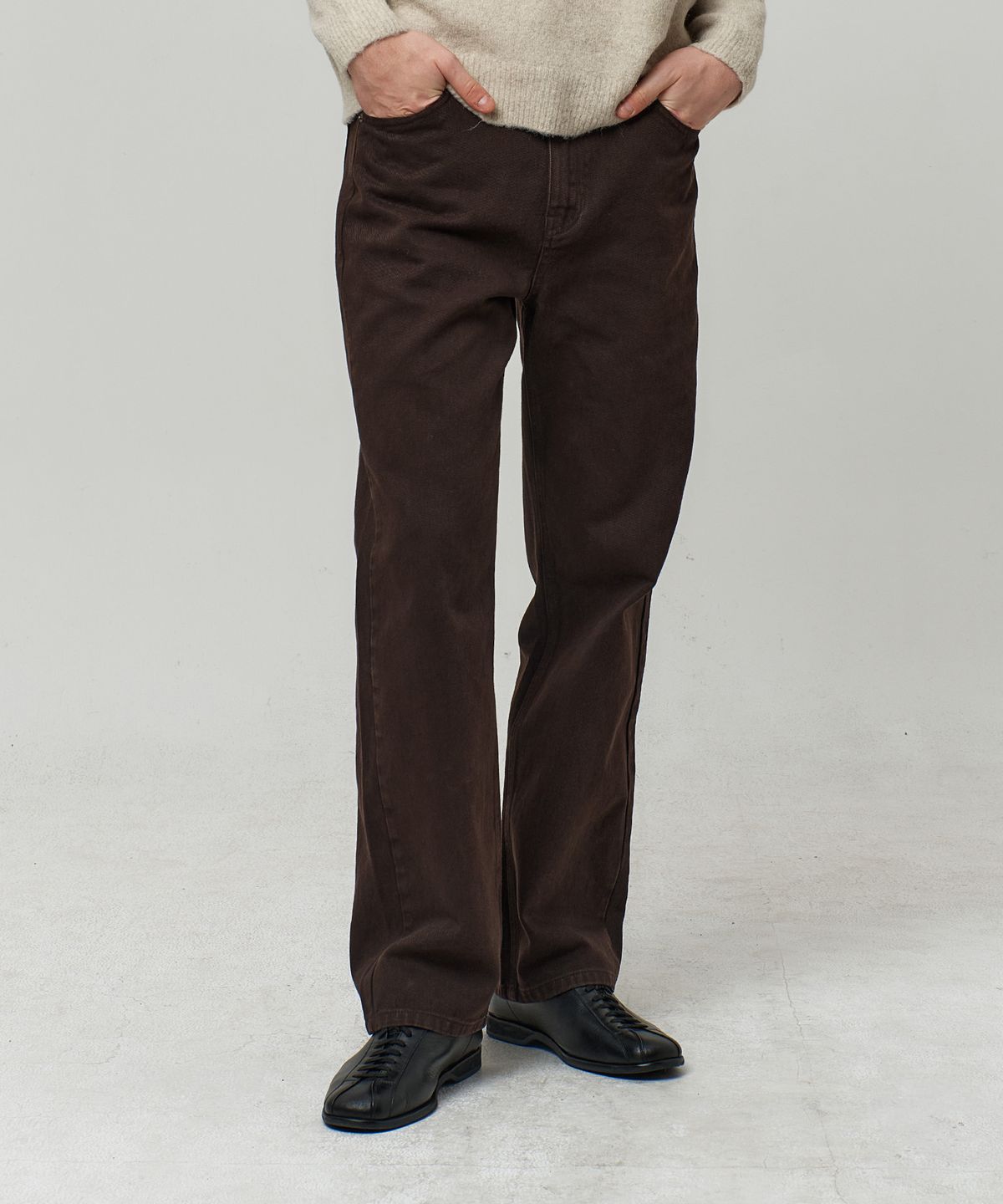 플로즈룸(FLAWSROOM) Deep Brown Straight Denim Pants