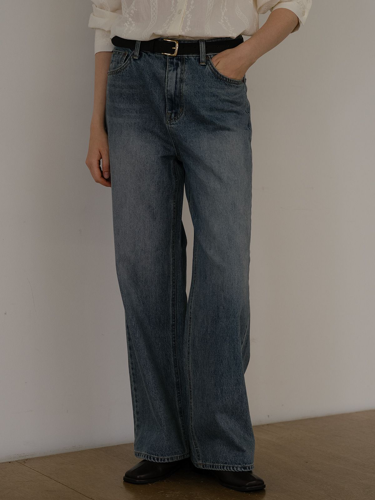 프리버07(FRIVER07) Natural washed denim pants FRFA01DP04_Blue