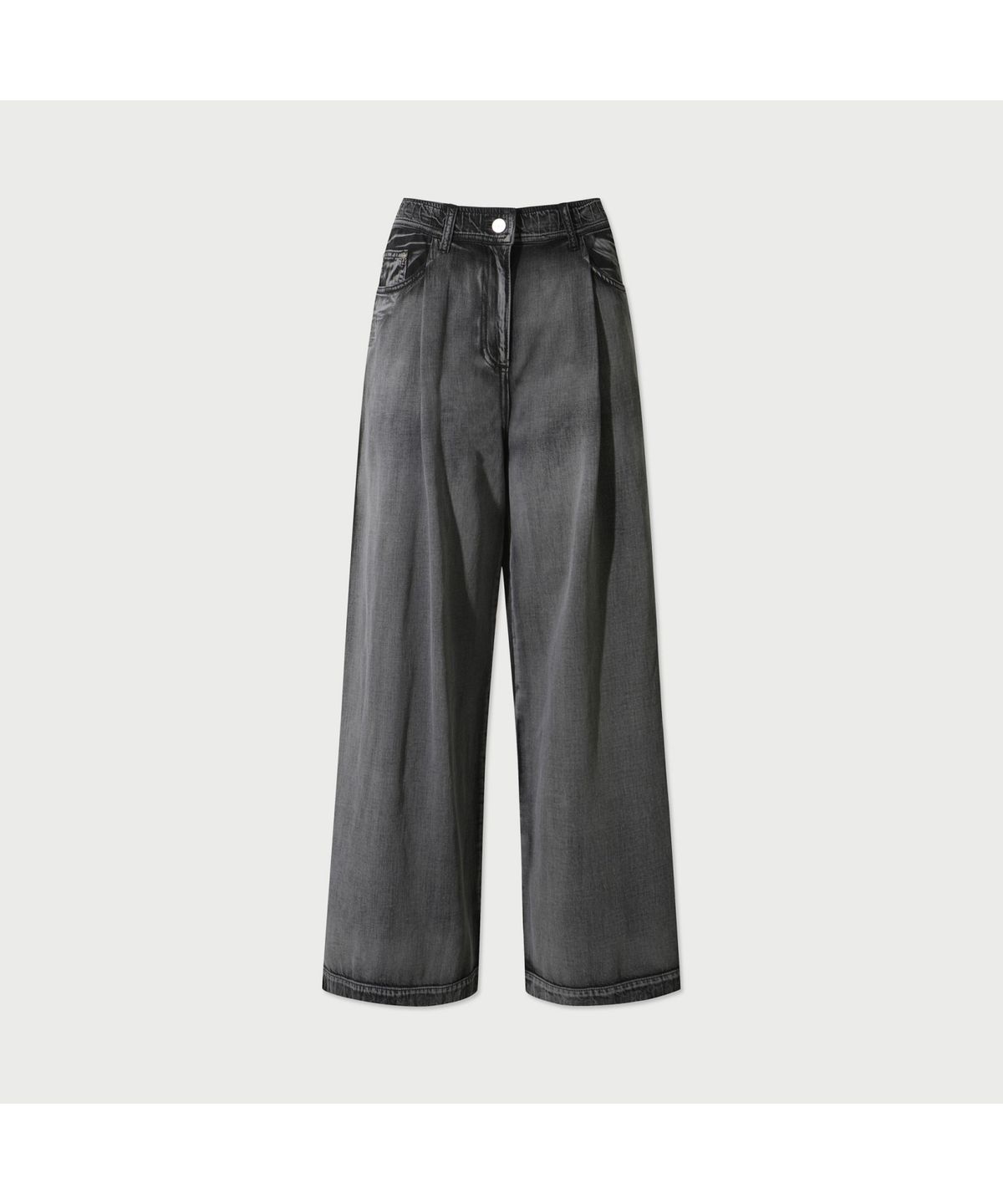 이로 우먼(IROWOMEN) ONDINE 밴딩 데님 와이드 팬츠 ILPDA25788GYX