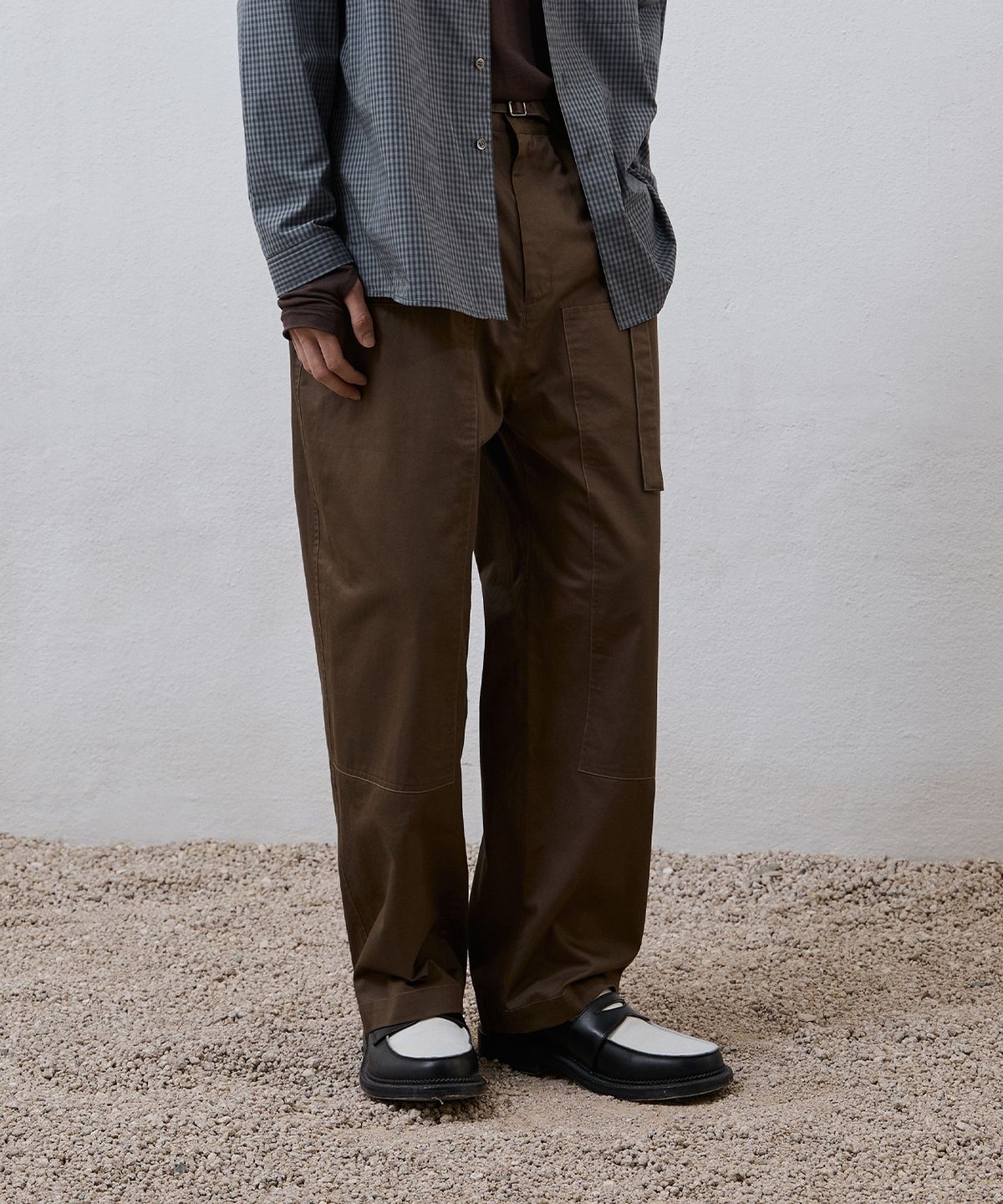 유스(YOUTH) Belted Work Pants - Olive