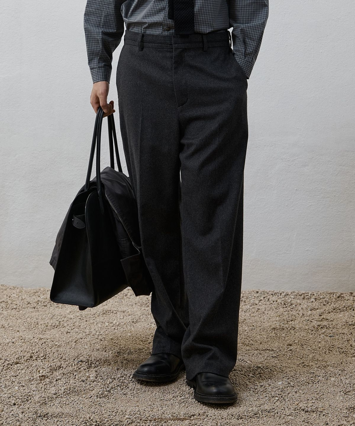 유스(YOUTH) Waist line Trousers - Charcoal Grey