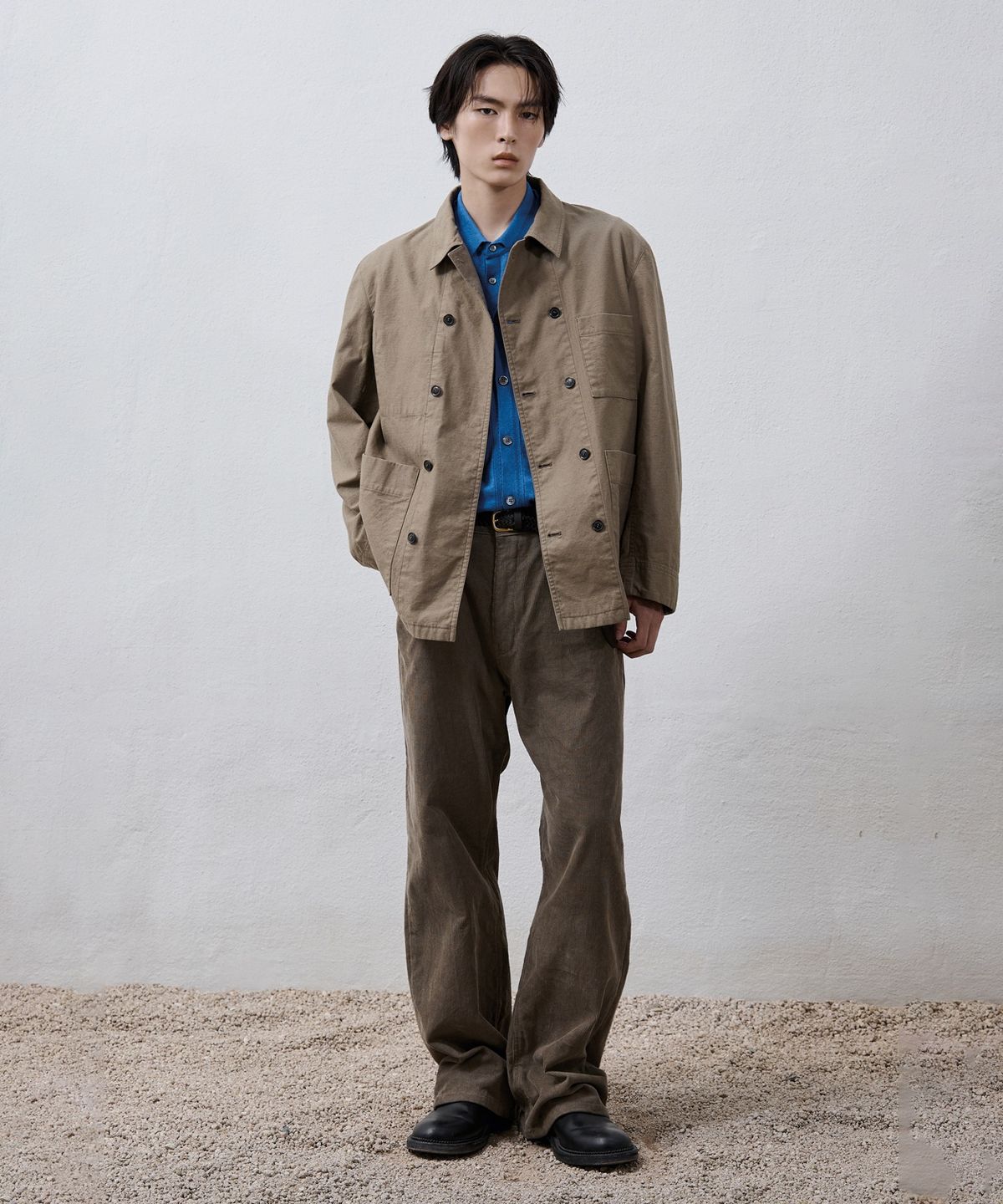유스(YOUTH) Double Breasted French Work Jacket - Moss