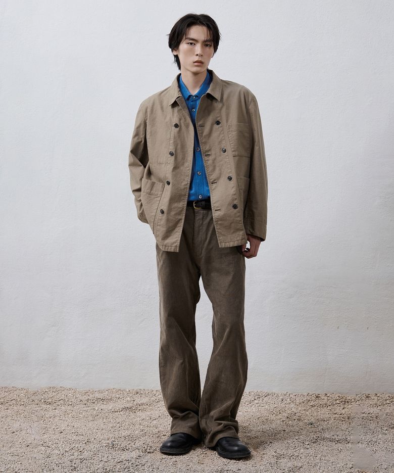 Double Breasted French Work Jacket - Moss