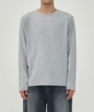 라운드넥 롱 슬리브 (MELANGE GREY)