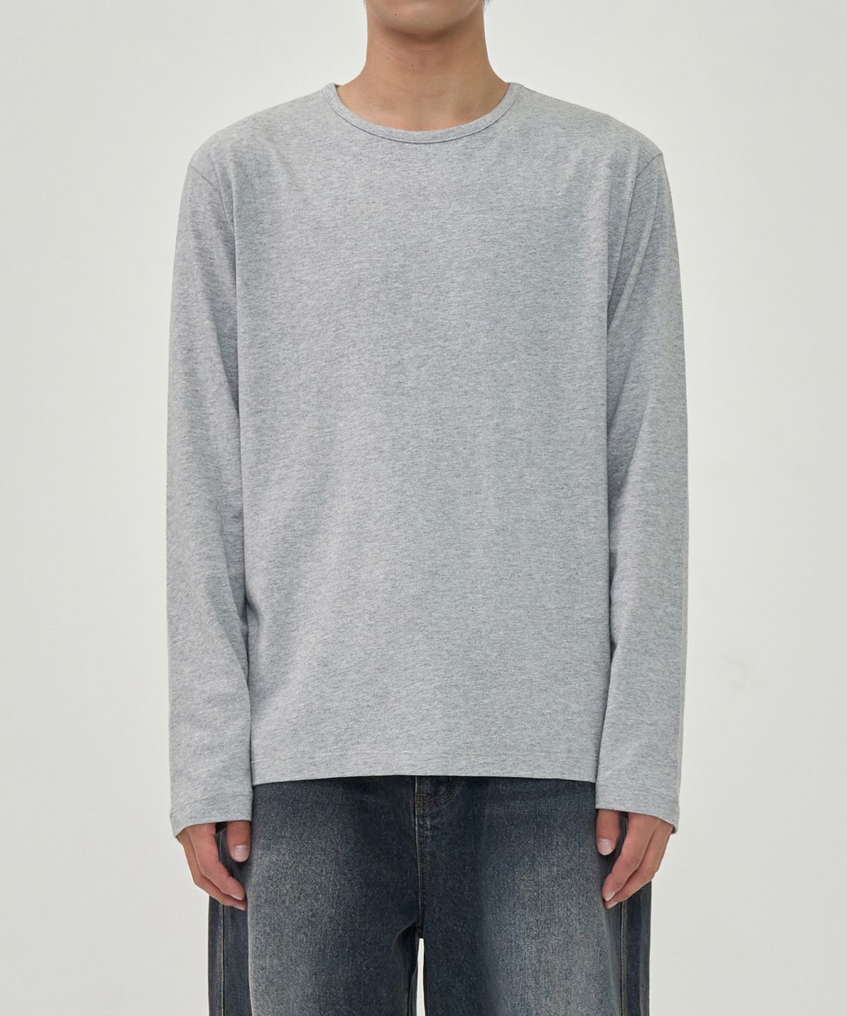 토피(TOFFEE) 라운드넥 롱 슬리브 (MELANGE GREY)