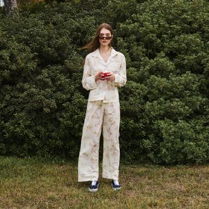 여성 G010 뉴욕스케치 긴소매 파자마 세트