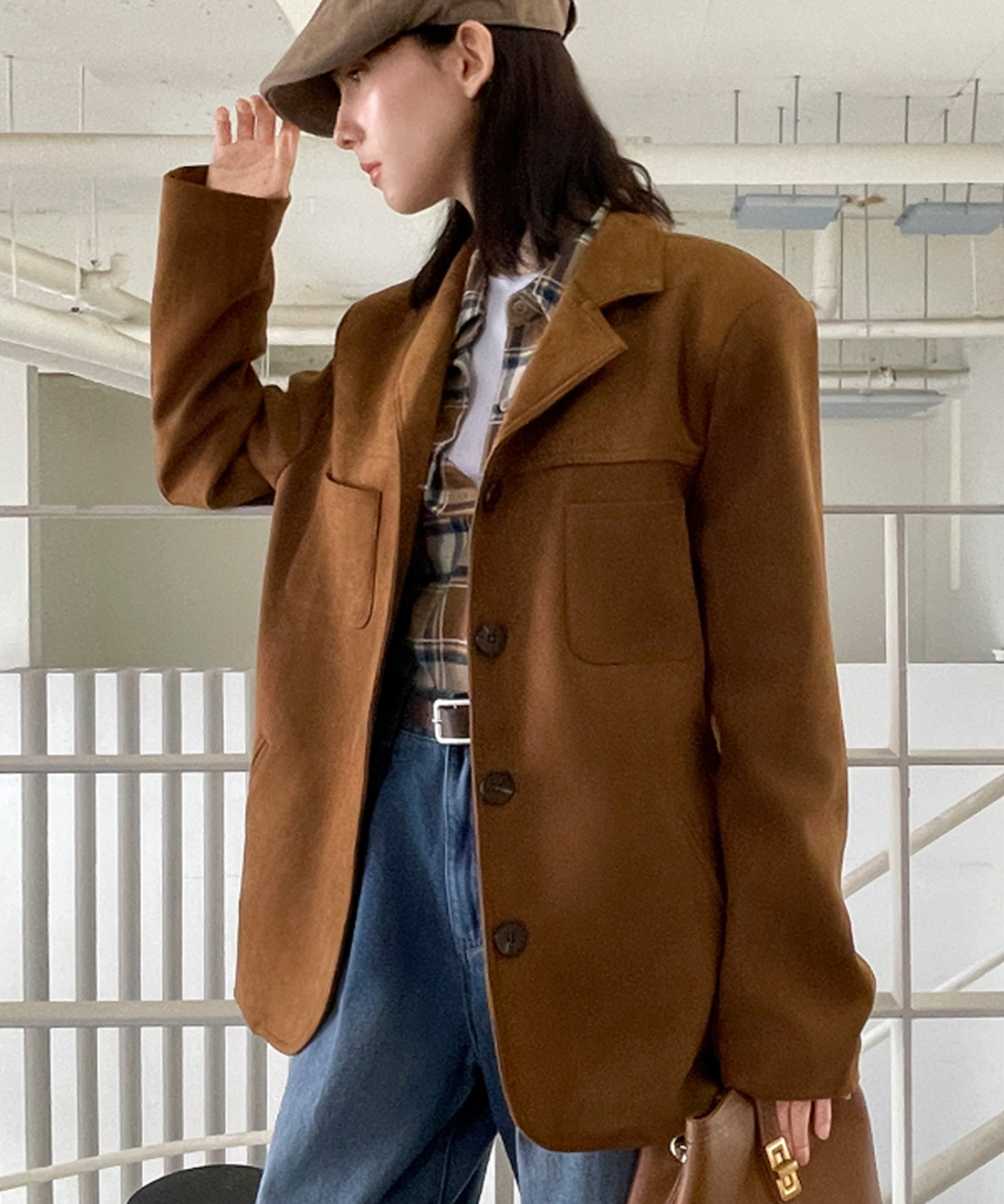 슬로우롤리(SLOWLOLLI) Slow structure overfit suede jacket