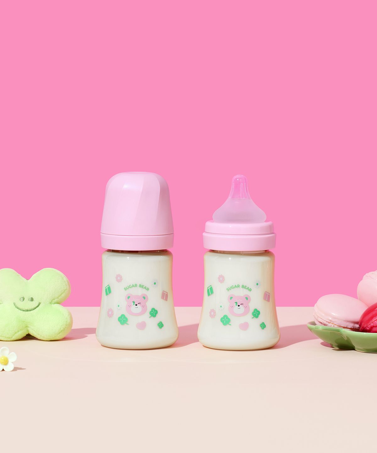 그로미미(GROSMIMI) 노티드 신생아젖병 배앓이방지 슈가베어 200ml 트윈팩
