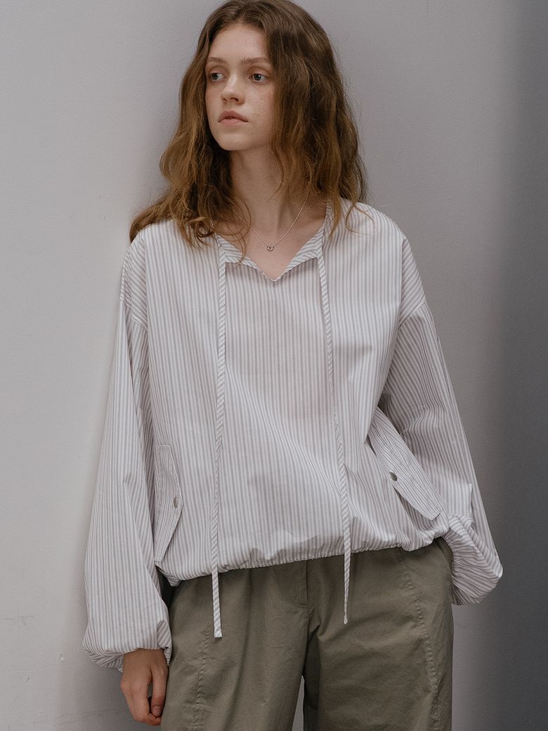 Stripe shirt anorak FRFA01SH12_Ivory