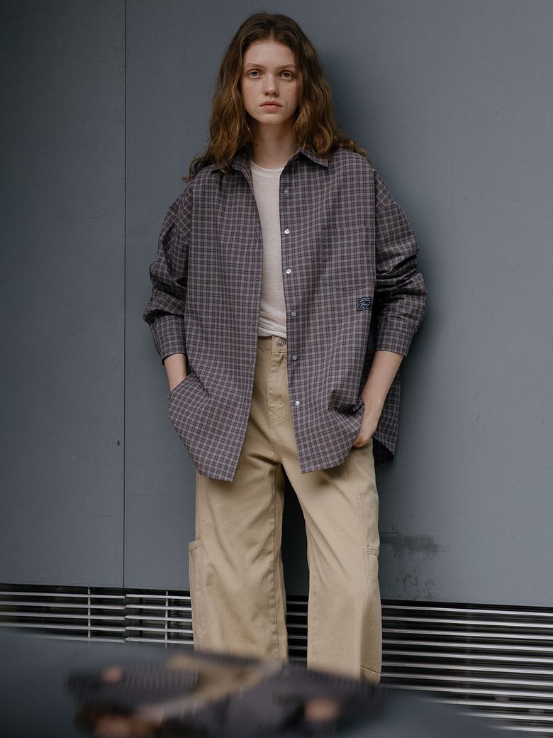 Oversized checked shirt [FRFA01SH11]_Brown
