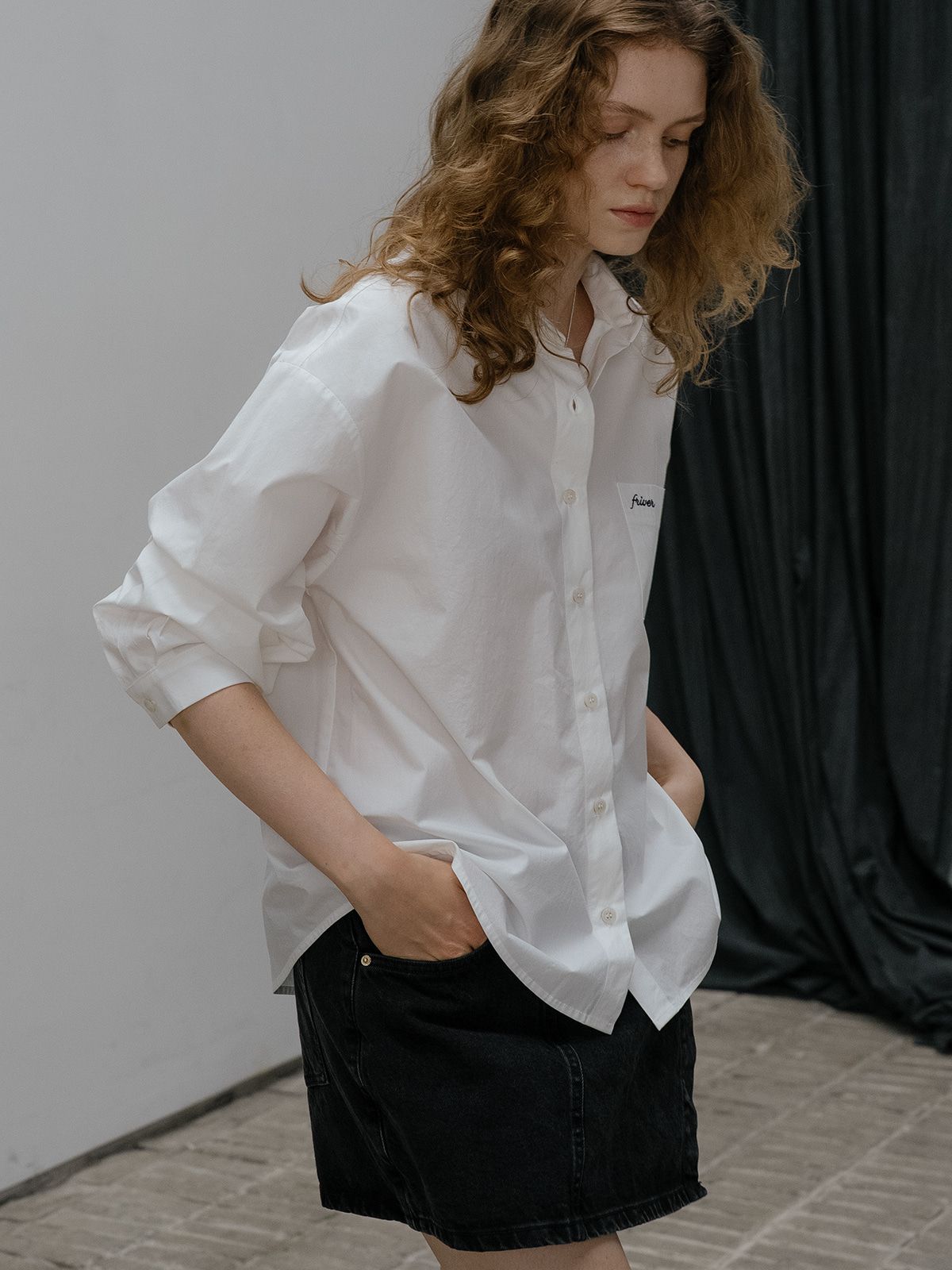 프리버07(FRIVER07) Cotton oversized shirt [FRFA01SH07]_Ivory