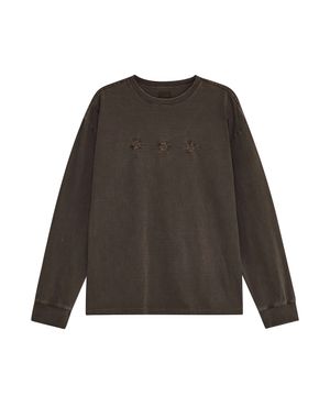 NEEDLE STITCH LONG SLEEVE [BROWN]