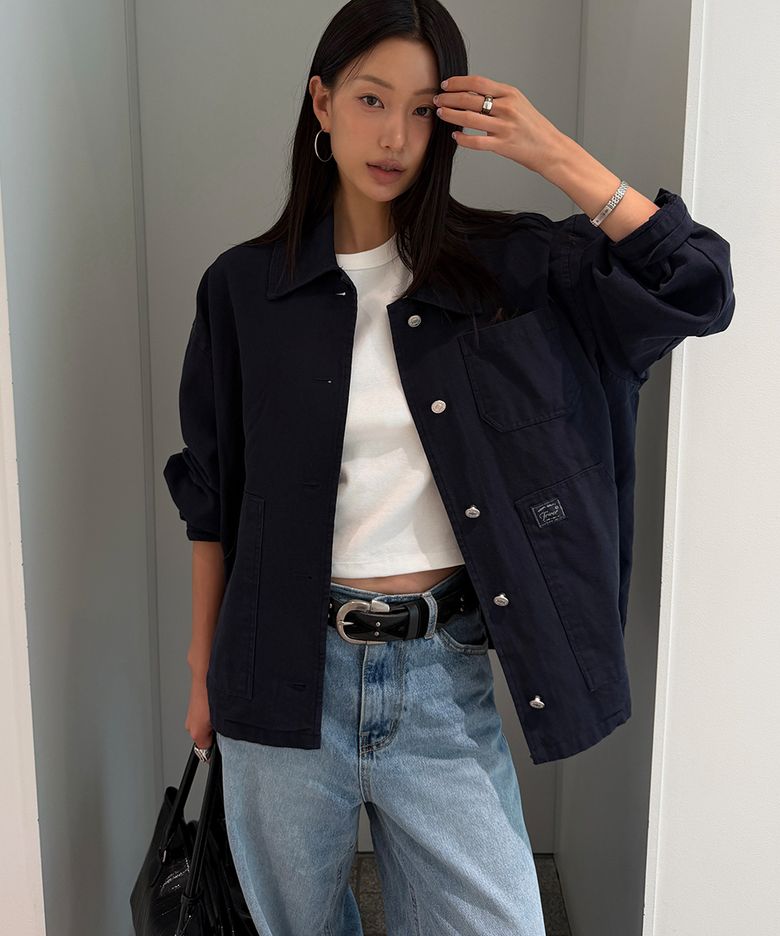 [수빔 PICK] Pocket detail cotton work jacket FRFA01JK02_Navy