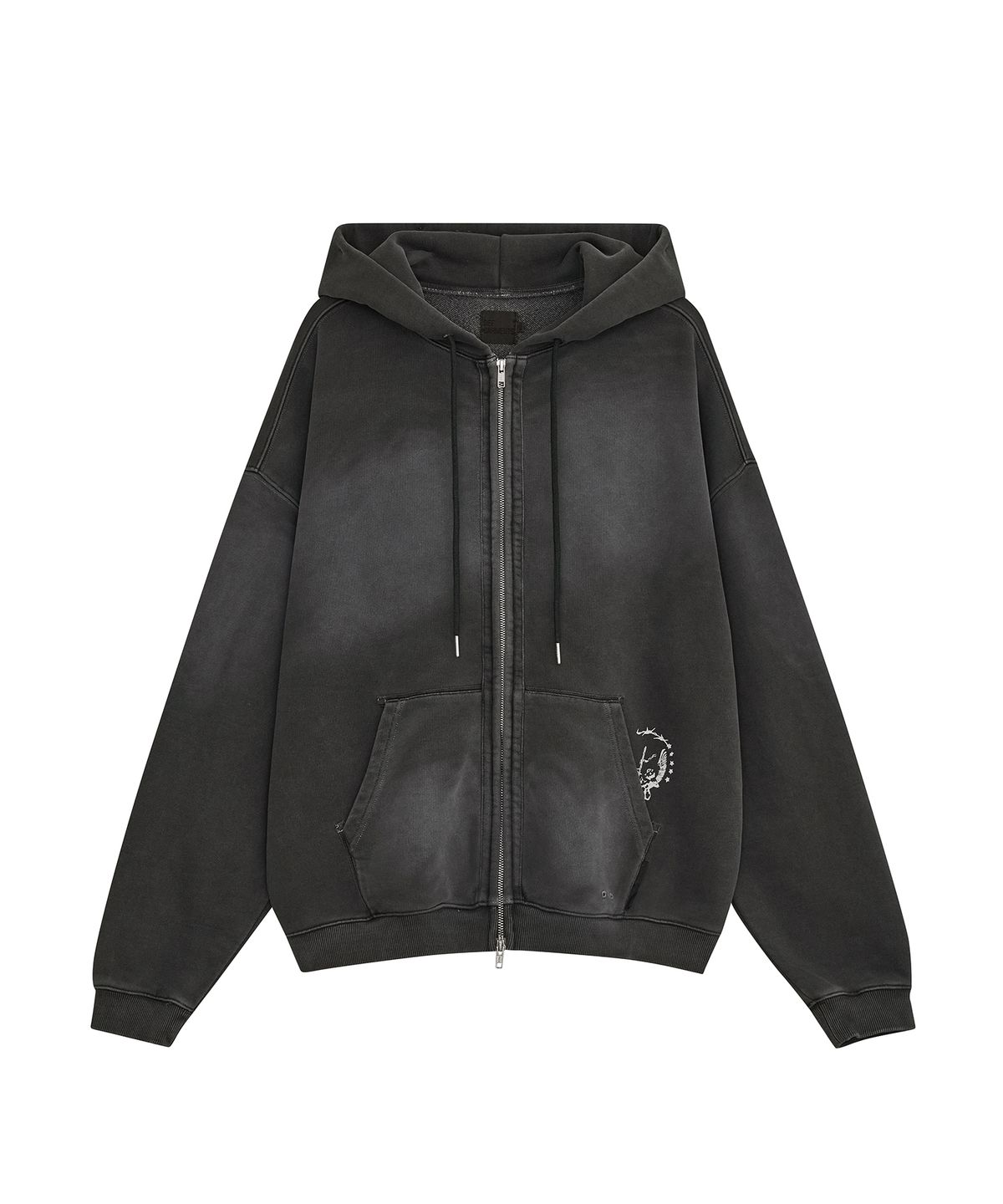 데프가먼츠(DEFGARMENTS) PIG BRUSHED HOOD ZIPUP [CHARCOAL]