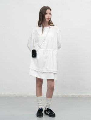 더블 플레어 스트링 원피스 [WHITE] / WBE3L15503