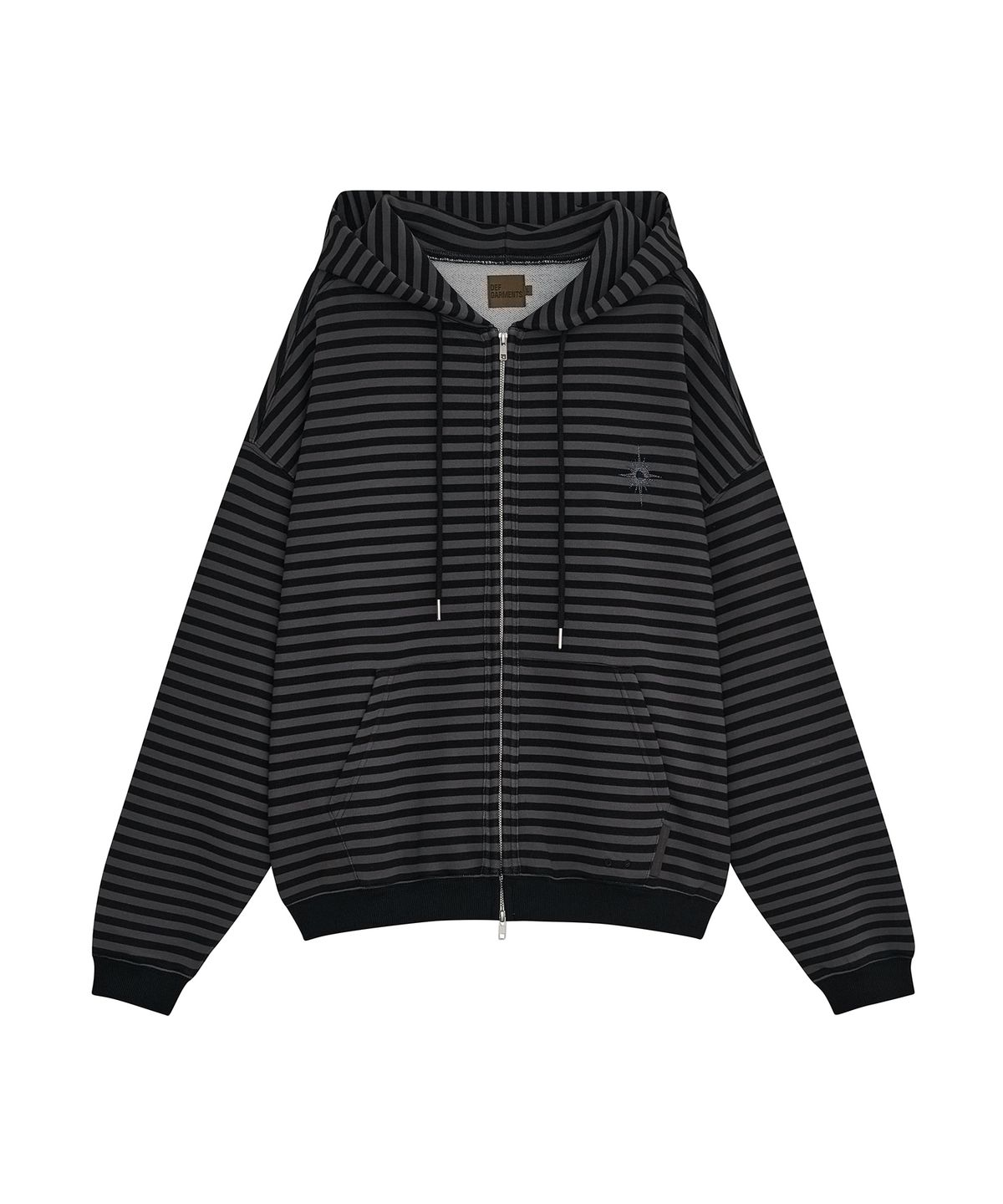데프가먼츠(DEFGARMENTS) STRIPE HOOD ZIP UP [BLACK]
