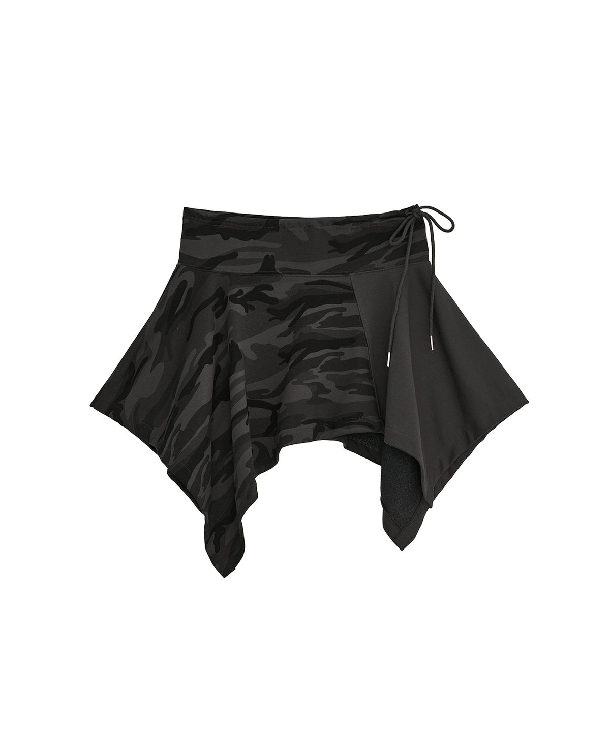 데프가먼츠(DEFGARMENTS) CAMO UNBALANCE SKIRT [BLACK]