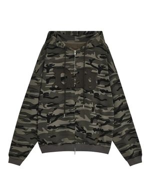 [유소정 PICK] CAMO LOGO HOOD ZIP UP [KHAKI]
