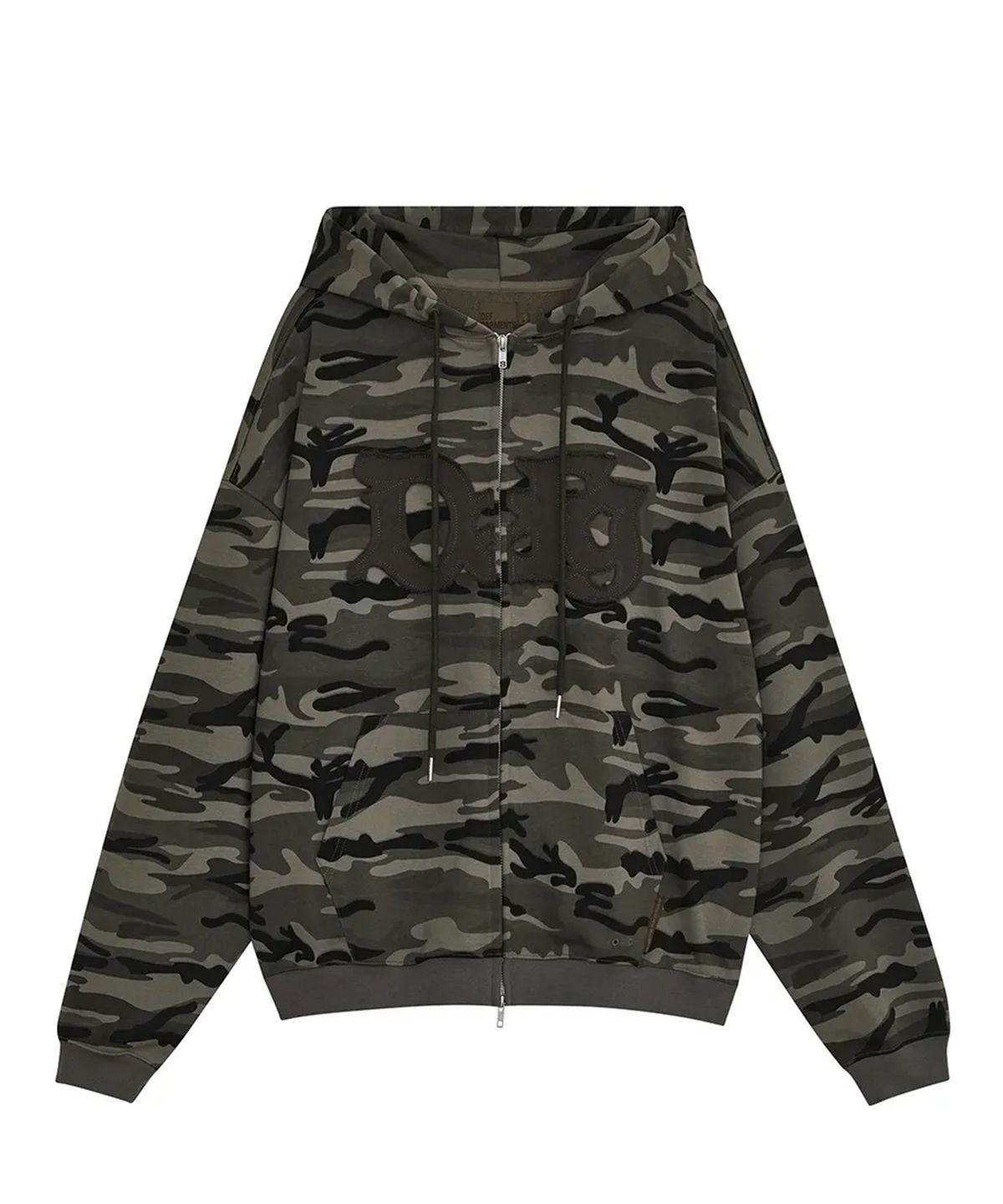 데프가먼츠(DEFGARMENTS) CAMO LOGO HOOD ZIP UP [KHAKI]