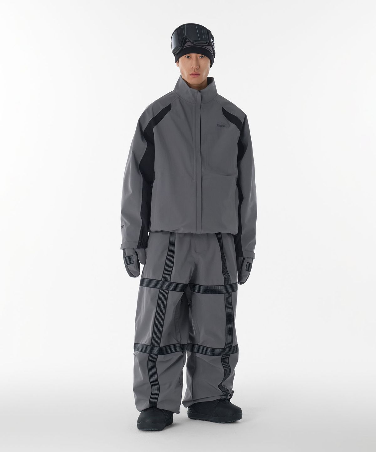 디미토(DIMITO) REFLECTIVE LINE BANDED PANTS (WIDE FIT LV.2) COOL GREY