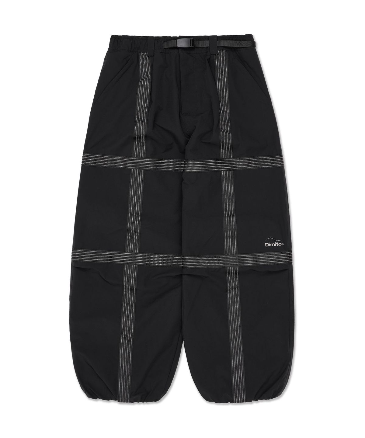 디미토(DIMITO) REFLECTIVE LINE BANDED PANTS (WIDE FIT LV.2) BLACK