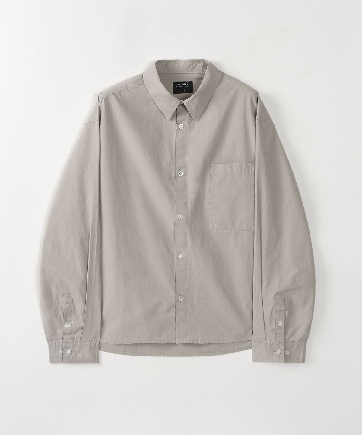 토피(TOFFEE) 포켓 크롭 셔츠 (LIGHT GREY)