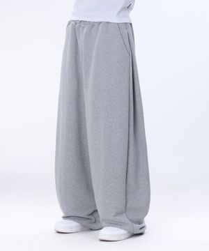 커브드 핀턱 벌룬 스웨트팬츠 그레이 YLP-602