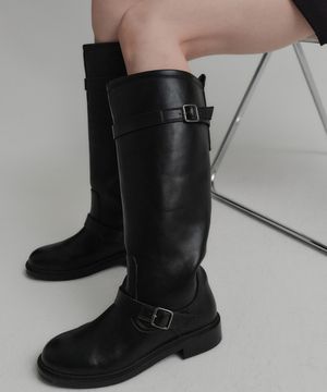 켈리 버클 롱 부츠_블랙 / KELLY BUCKLE LONG BOOTS_BLACK