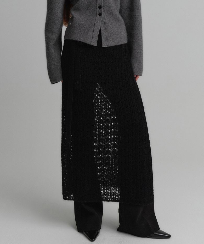끌로에 레이어드 울 니트 스커트_블랙 / CHLOE LAYERED WOOL KNIT SKIRT_BLACK