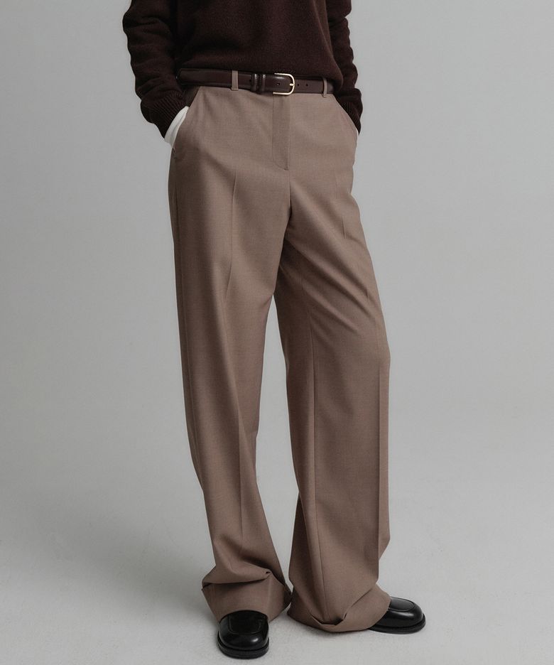 제인 울 스트레이스 카브라 팬츠_베이지 / JEIN WOOL STRAIGHT CABRA PANTS_BEIGE