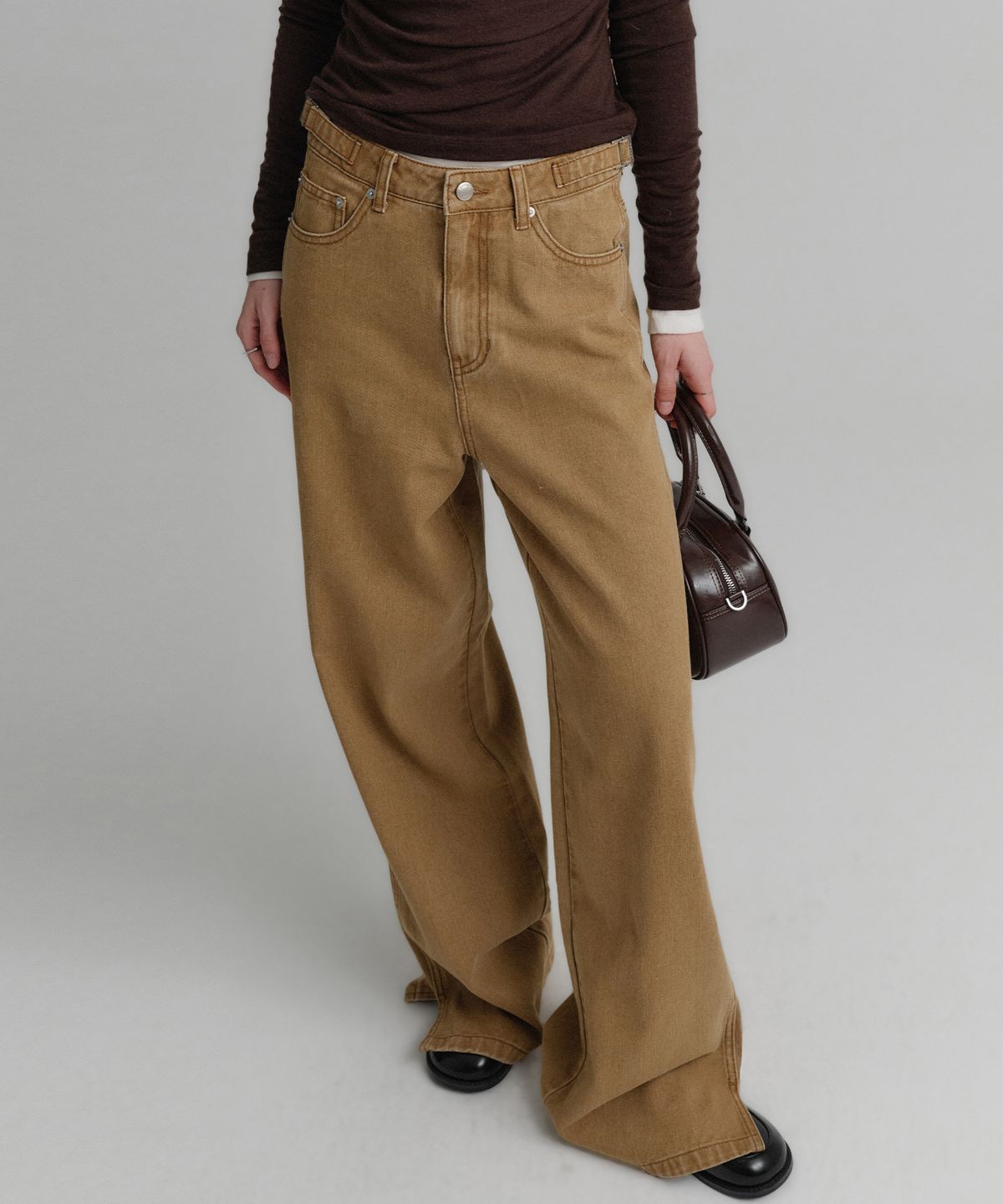 룩캐스트(LOOKAST) 얼반 스트레이트 사이드 슬릿 데님 팬츠_베이지 / URBAN STRAIGHT SIDE SLIT DENIM PANTS_BEIGE