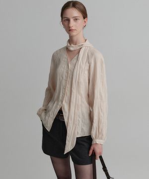 레이첼 타이 블라우스_베이지 / RACHEL TIE BLOUSE_BEIGE