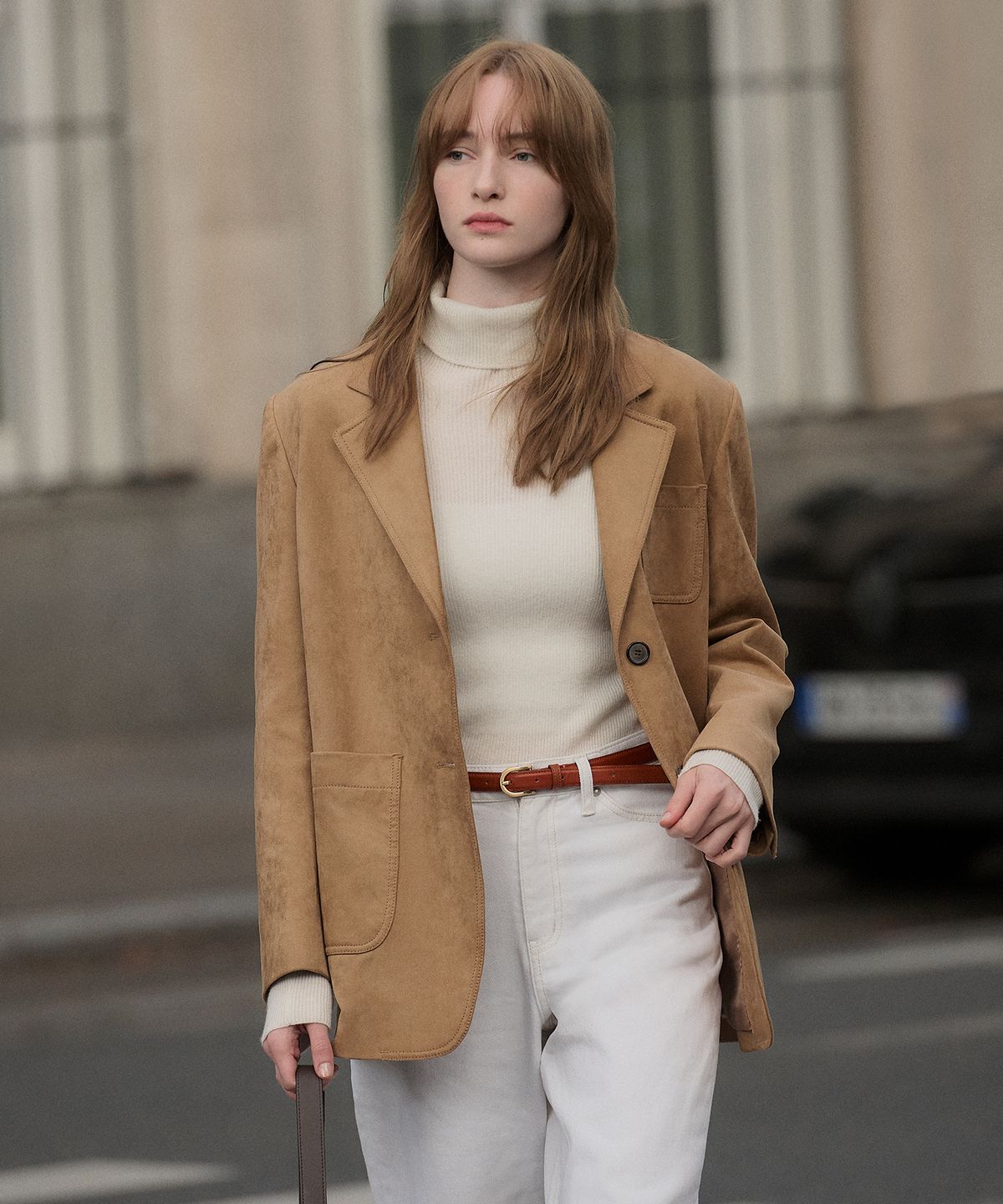 룩캐스트(LOOKAST) 앤써니 싱글 스웨이드 자켓_베이지 / ANTHONY SINGLE SUEDE JACKET_BEIGE
