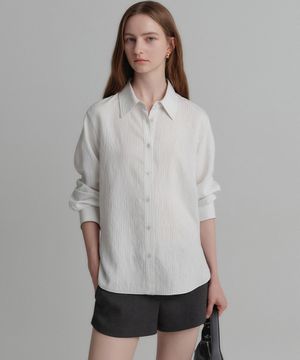 루미 베이직 셔츠_아이보리 스트라이프 / LUMI BASIC SHIRTS_IVORY STRIPE