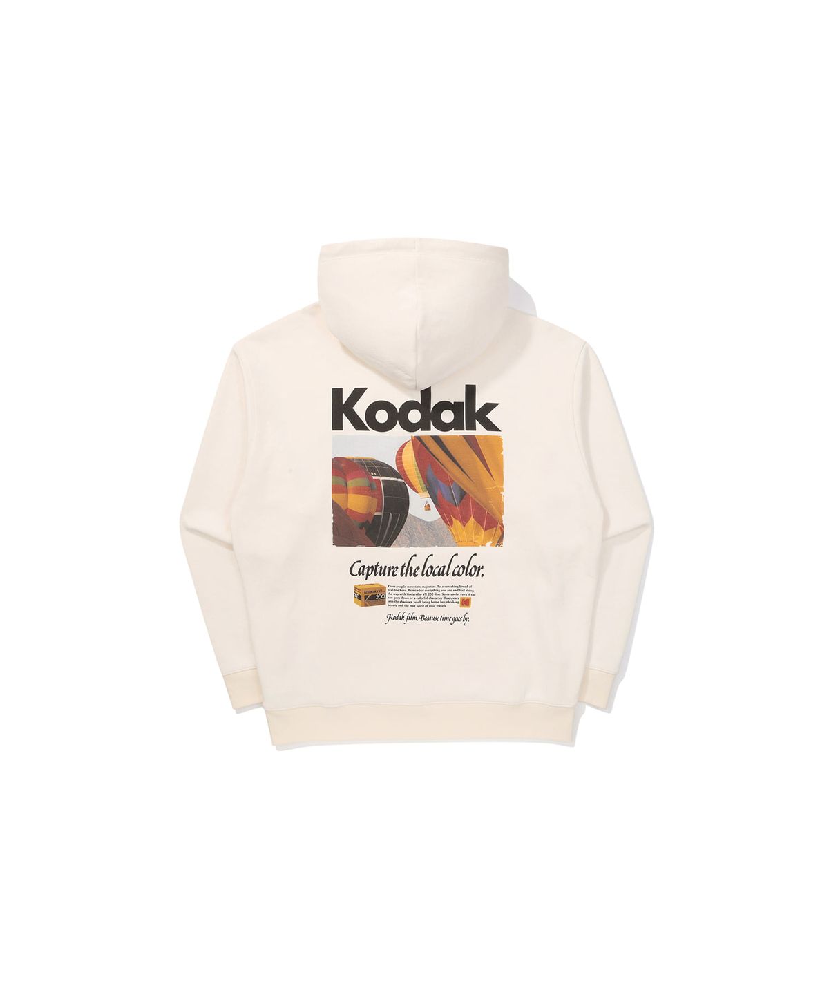 코닥(KODAK) 씨너리 그래픽 반집업 후드 IVORY