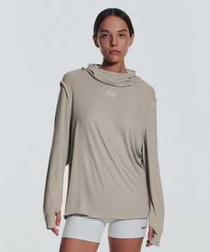 MNS Running Highneck Hoodie_Beige