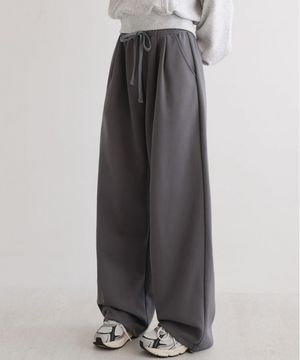 맞춤 2기장 2WAY 투핀턱 밑단조절 스트링  밴딩 와이드 트레이닝 스웻 팬츠 4COLOR (숏/ 롱 2TYPE 길이)