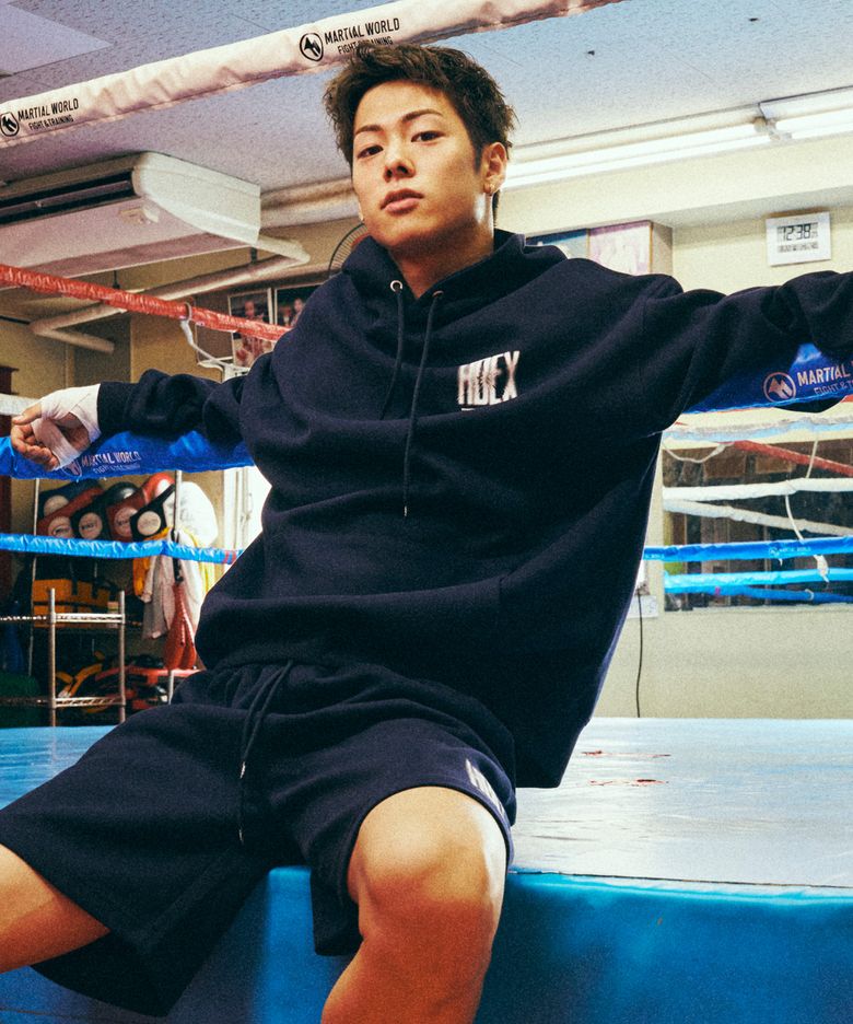 크랙 프린티드 후디 (Navy)