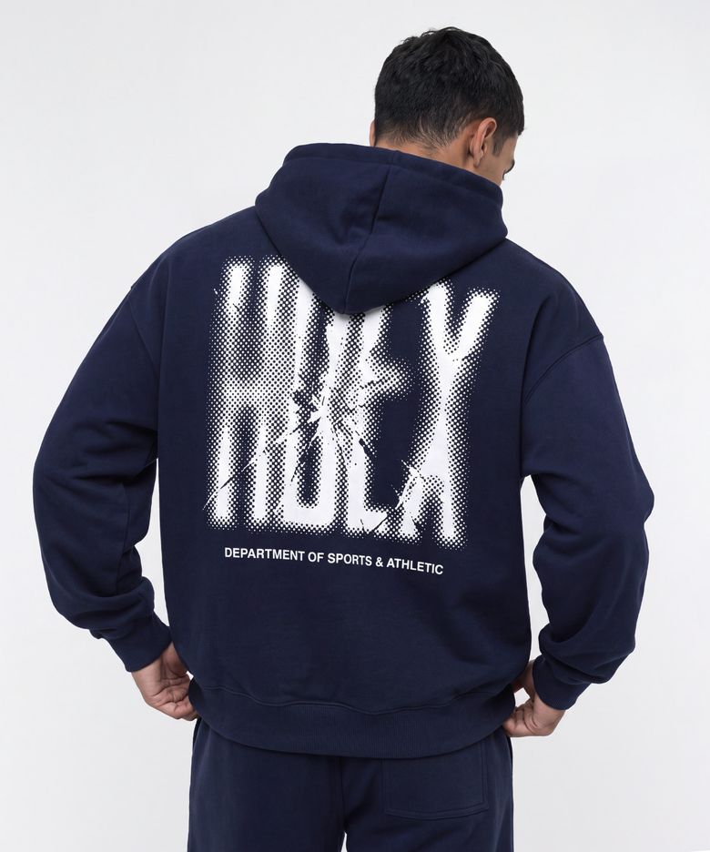 크랙 프린티드 후디 (Navy)