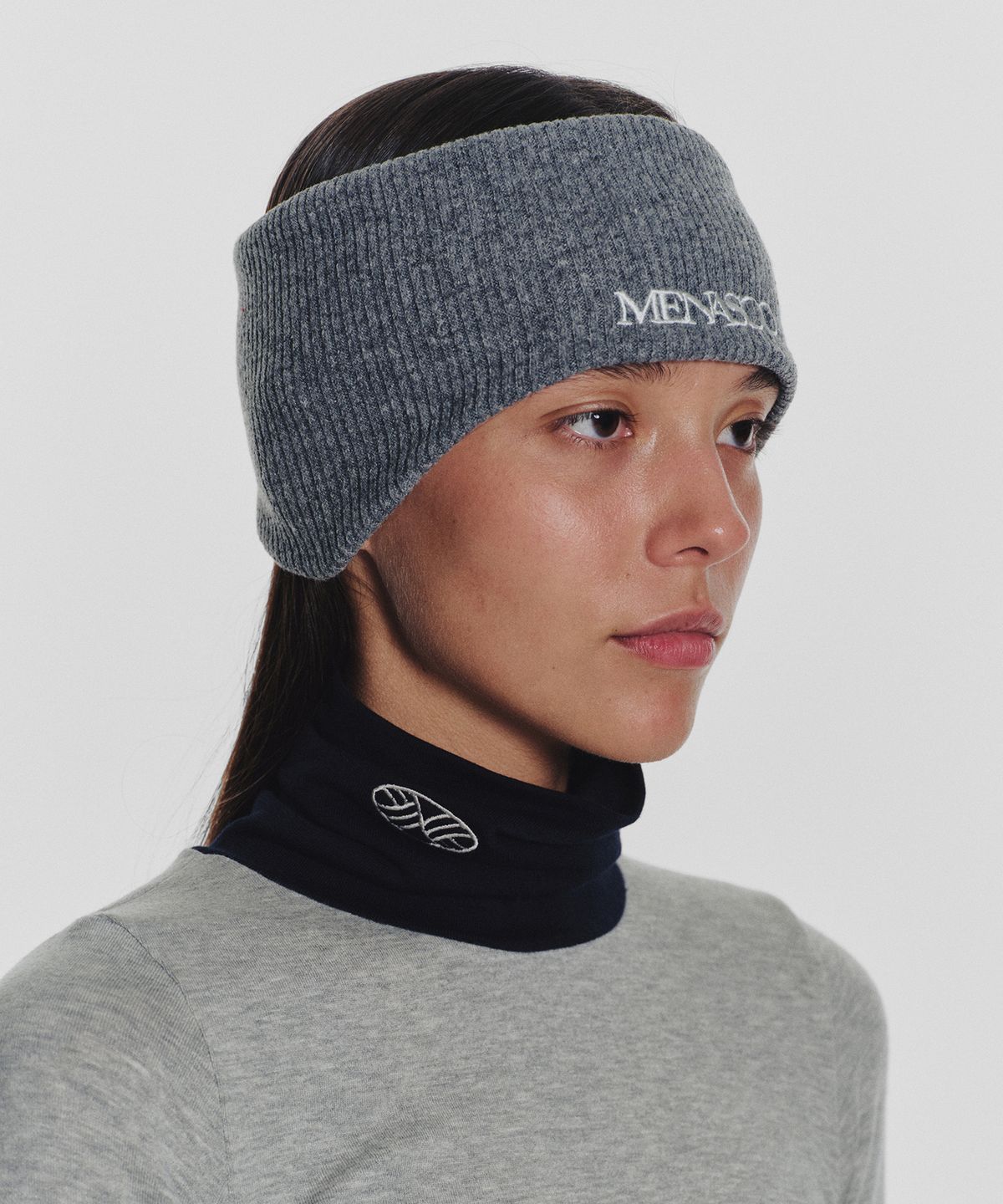 미나수(MENASOO) Menasoo Reversible Wool Headband_Gray Melange