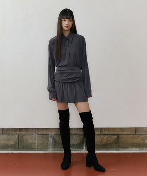 REF DRAPE SKIRT CHARCOAL