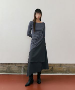 REF ROUND NECK OBLIQUE T-SHIRT BLUE GREEN