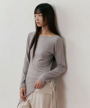 REF ROUND NECK OBLIQUE T-SHIRT DOVE