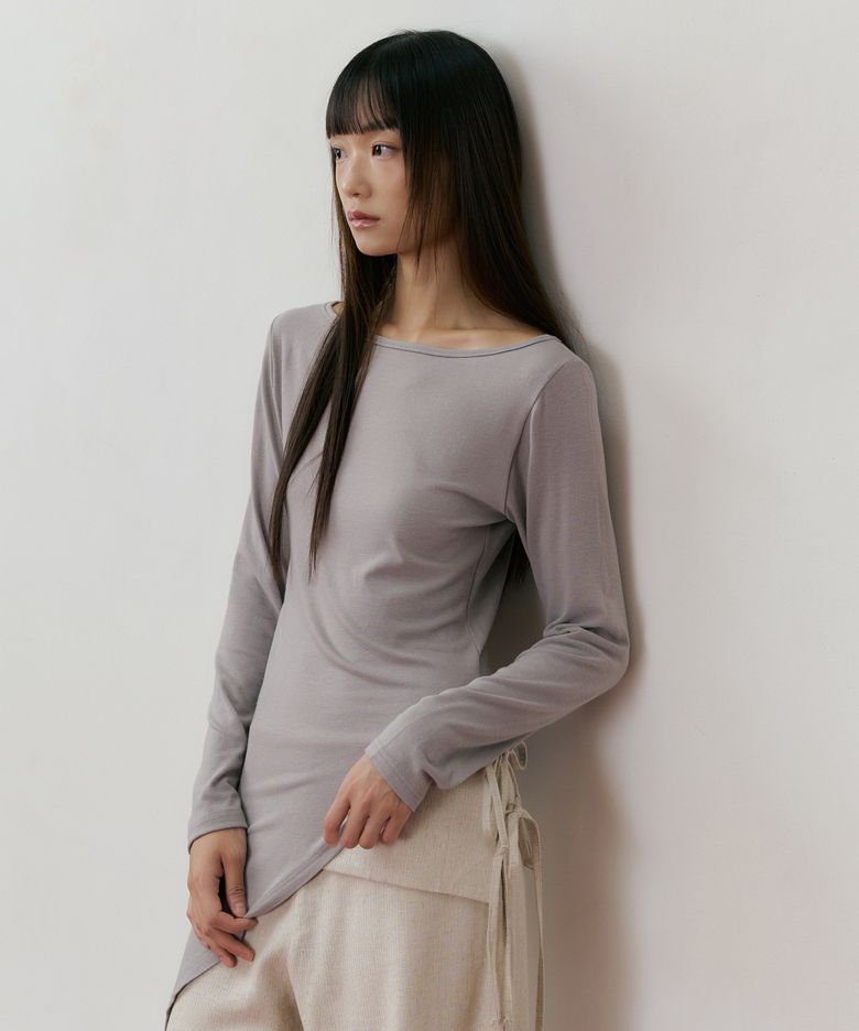 REF ROUND NECK OBLIQUE T-SHIRT DOVE